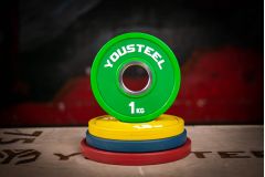 Диск 1,0кг, каучук, тренировочный, зеленый YouSteel Диск 1,0кг, каучук, тренировочный, зеленый YouSteel