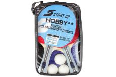 Набор для настольного тенниса (2 ракетки, сетка, крепеж, 3 шара) Start Up BB-20/2 star Набор для настольного тенниса (2 ракетки, сетка, крепеж, 3 шара) Start Up BB-20/2 star